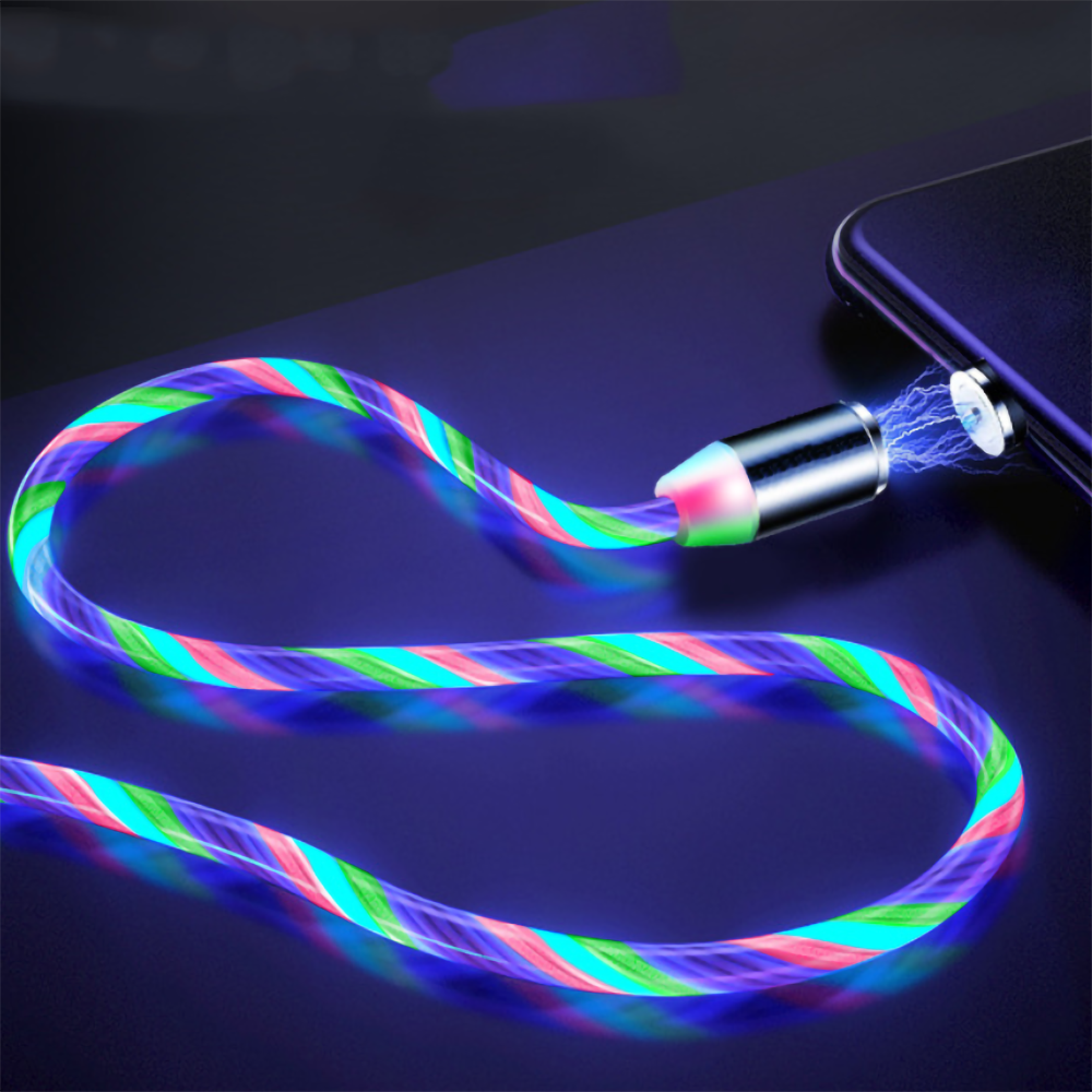 Flowing Light Magnetic Cable - Compatible with iPhone, Android, & Type-C