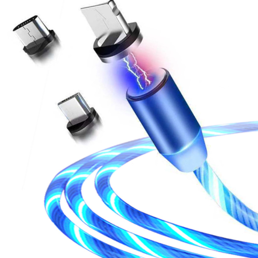 Flowing Light Magnetic Cable - Compatible with iPhone, Android, & Type-C