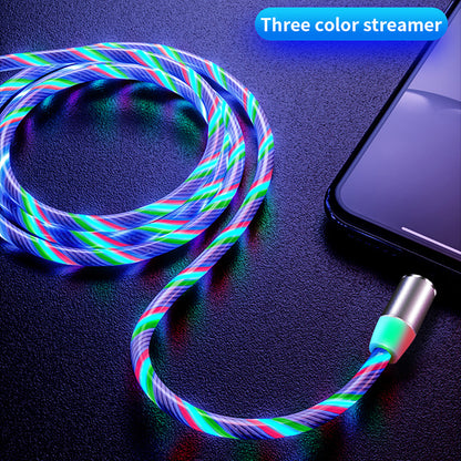 Flowing Light Magnetic Cable - Compatible with iPhone, Android, & Type-C