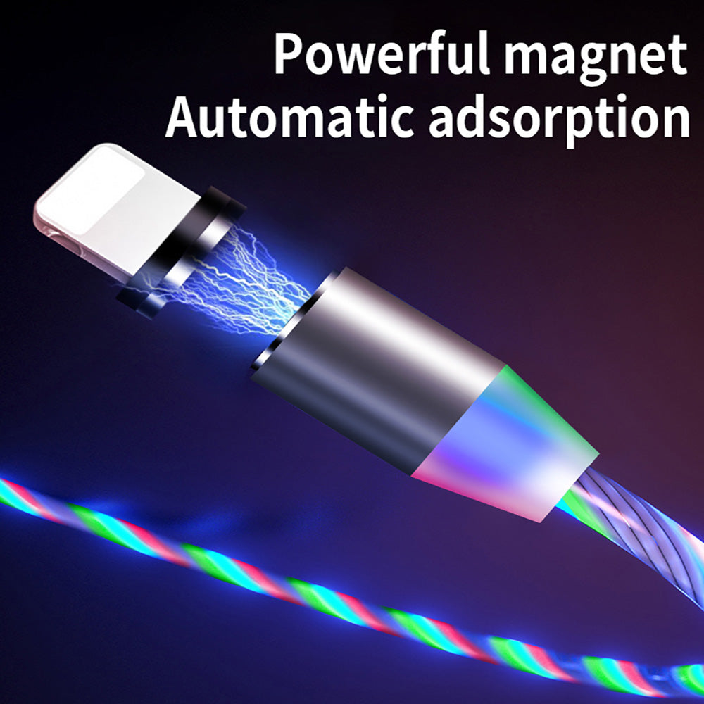 Flowing Light Magnetic Cable - Compatible with iPhone, Android, & Type-C